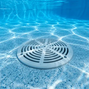 Pool drain cover underwater view